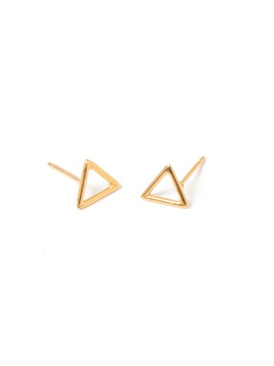 Boucles d'oreilles triangles argent sterling plaqué or Megan 2 Kara Bijoux-3