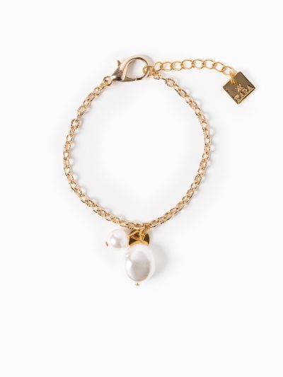 Bracelet doré avec perles et médaillon Kara Bijoux