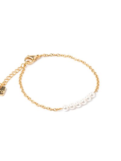 Bracelet hypoallergénique inox or avec perles blanches Swarovski Zoé 2 Kara Bijoux