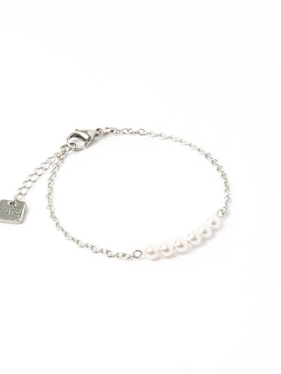 Bracelet hypoallergénique inox avec perles blanches Swarovski Zoé 1 Kara Bijoux