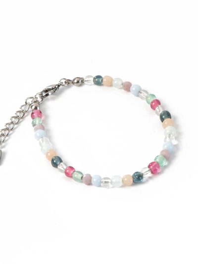 Bracelet souple hypoallergénique avec billes de verre colorées pastel Marilou 1 Kara Bijoux