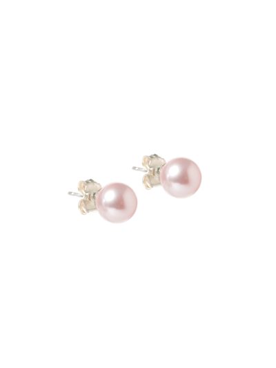 Boucles d'oreilles en argent .925 avec perle de Swarovski rose Grace 1 Signature Kara Bijoux-1