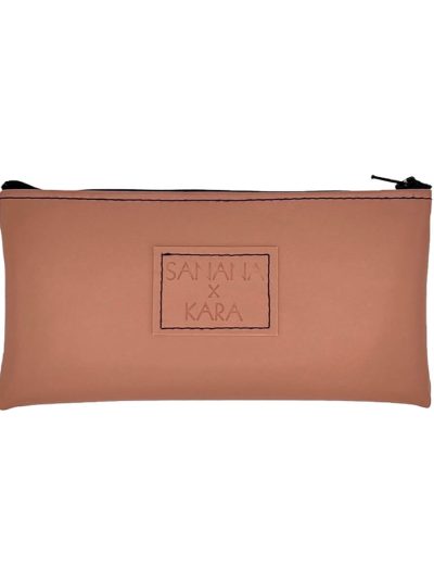 Petite pochette rose blush faite de cuir de pomme collection exclusive Kara x Sanana Karine 2 Kara Bijoux