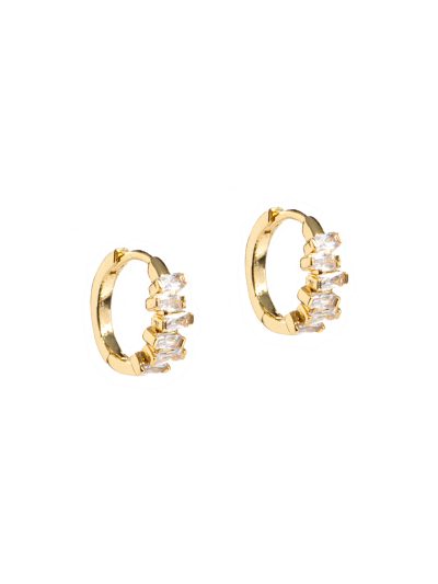 Boucles d'oreilles petits anneaux de cristaux inégales Blanche 15 Collection de Noël Kara Bijoux