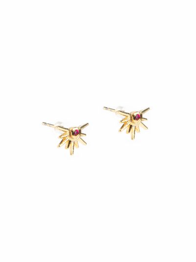 Boucles d'oreilles demi-soleil avec cristaux Blanche 6 Collection de Noël 2022 Kara Bijoux-1
