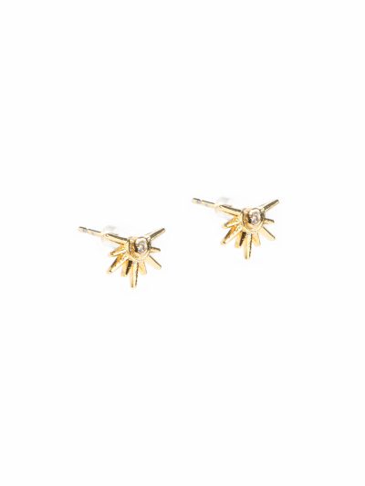 Boucles d'oreilles demi-soleil avec cristaux Blanche 5 Collection de Noël 2022 Kara Bijoux-1