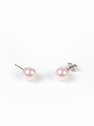 Boucles d'oreilles pin en acier inoxydable avec perles roses Swarovski Zoé 3 hiver 2024 Kara Bijoux